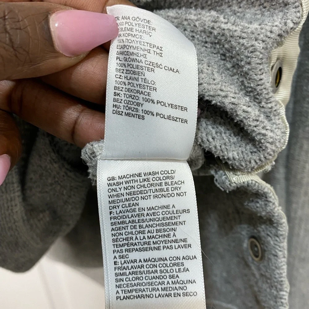 North Face gray hoodie long sleeve top, size large - Picture 10 of 13